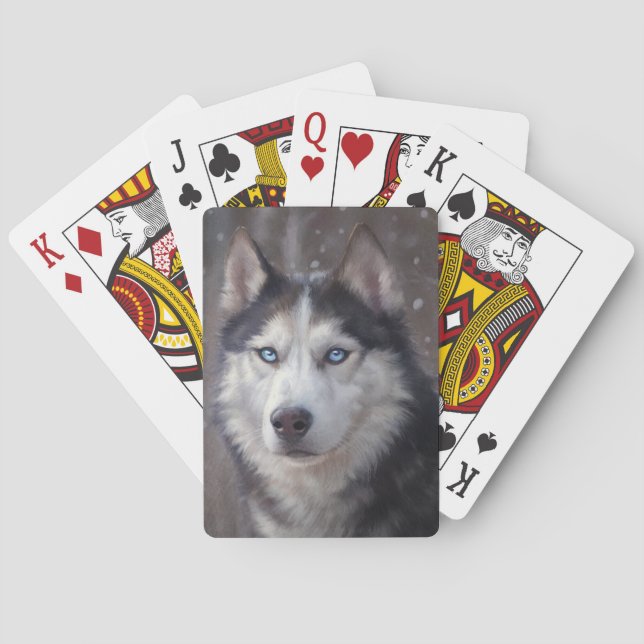 Siberian husky casinokort (Baksidan)