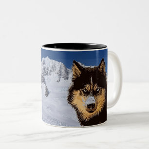 Siberian Husky Coffee Mug Två-Tonad Mugg