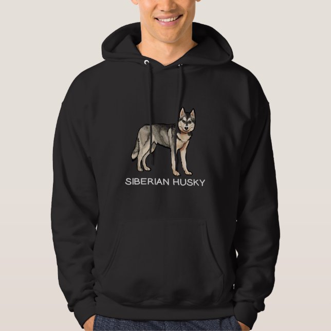 Siberian husky Crazy Hund Hoodie (Framsida)