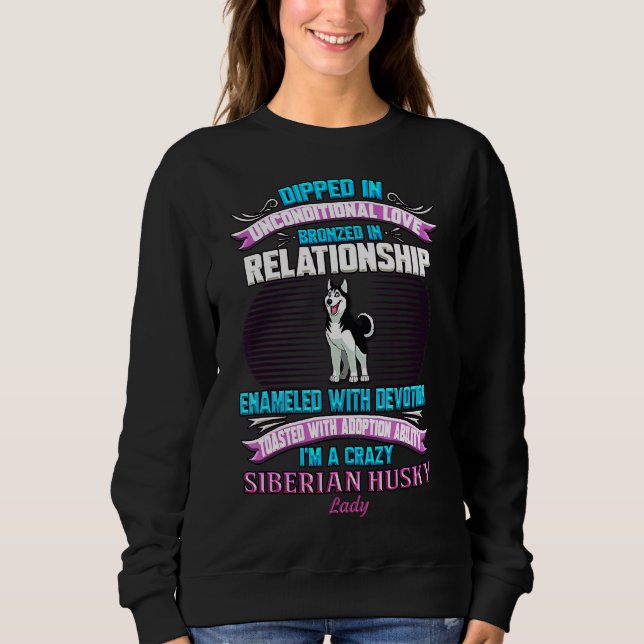 Siberian husky Dam T Shirt (Framsida)