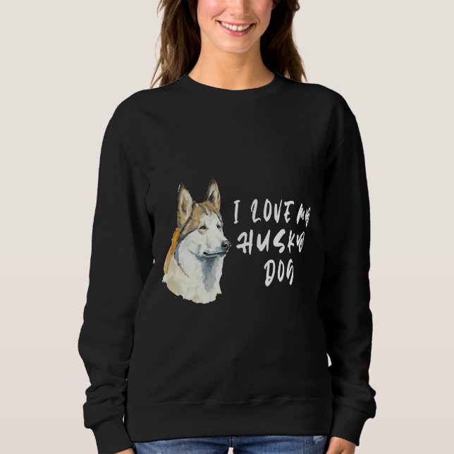 Siberian husky Dogi Kärlek My Husky Hund T Shirt (Framsida)