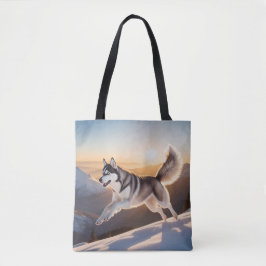 Siberian husky Elegant Canvas Toyte Bag Tygkasse