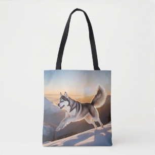Siberian husky Elegant Canvas Toyte Bag Tygkasse
