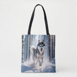 Siberian husky Elegant Canvas Toyte Bag Tygkasse