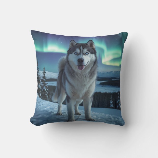 Siberian husky Elegant Dekorativ kudde (Framsida)