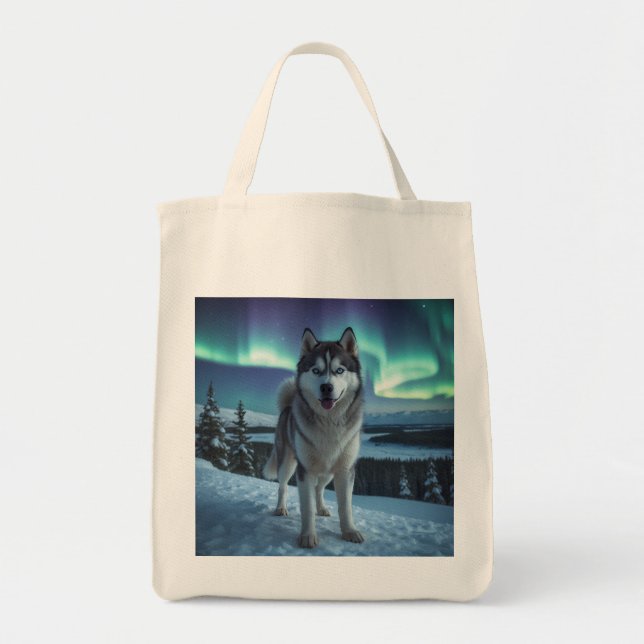 Siberian husky Elegant Livsmedel Tote Bag Tygkasse (Framsidan)