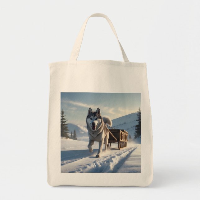 Siberian husky Elegant Livsmedel Tote Bag Tygkasse (Framsidan)