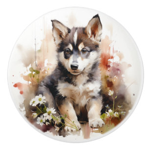 Siberian Husky eller lägg till din egen söta hundv Knopp