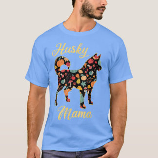 Siberian husky Fall Mönster Pumpkin Höst löv T Shirt