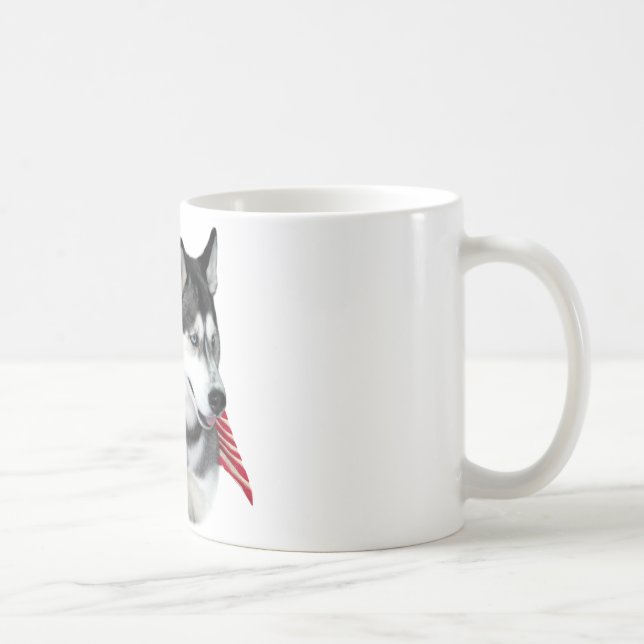 Siberian husky Flagga Kaffemugg (Höger)