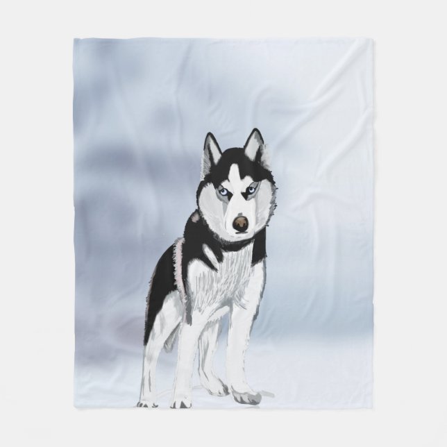 Siberian husky fleecefilt (Framsidan)