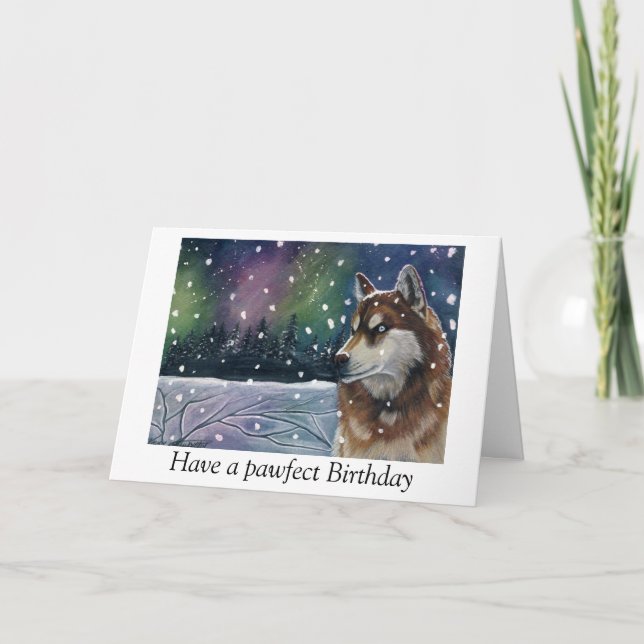 Siberian Husky födelsedagskort Kort (Framsida)