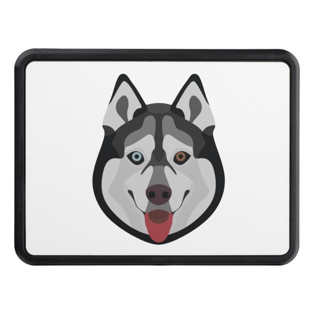Siberian husky för illustrationhundansikte skydd för dragkrok (Framsidan)