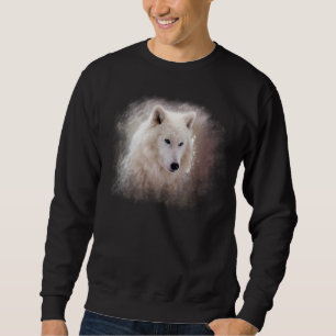 SIBERIAN HUSKY. FÖR VIT LÅNGÄRMAD TRÖJA