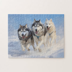 Siberian husky-förpackning 2 pussel