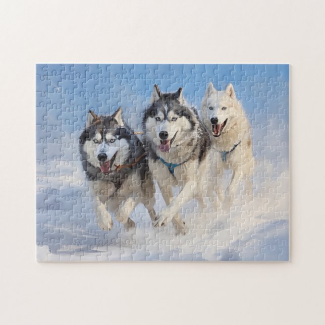 Siberian husky-förpackning 2 pussel (Horisontell)