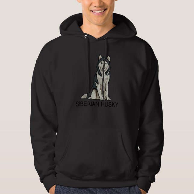 Siberian Husky Galen Hund Hoodie (Framsida)