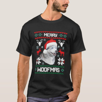 Siberian Husky Glad Woofmas För T Shirt