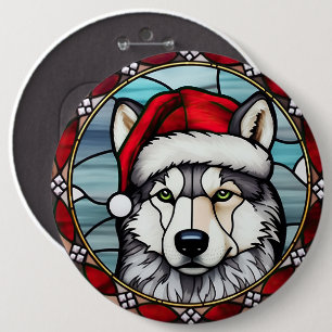 Siberian husky-glasjulen knapp
