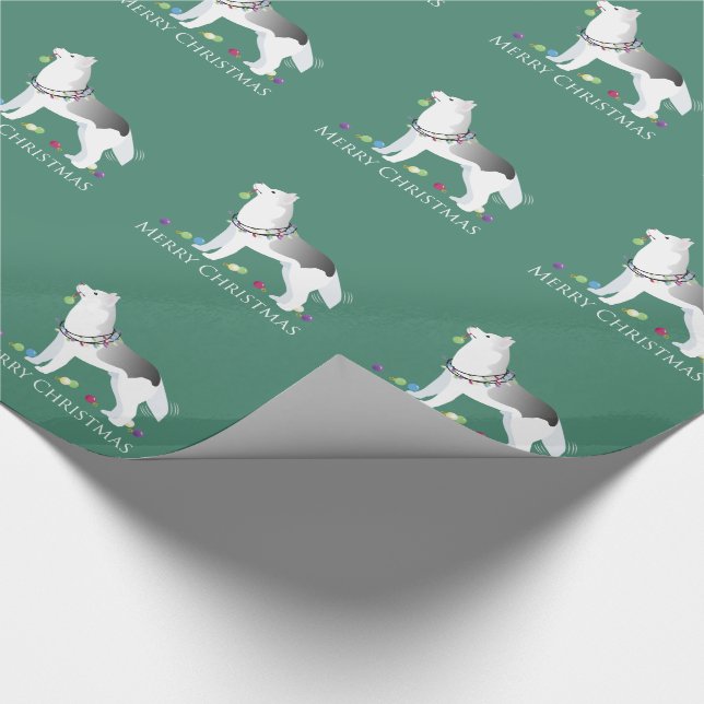 siberian husky God jul Design Presentpapper (Hörn)