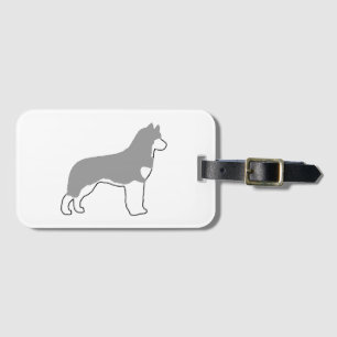siberian husky grått och vit silo bagagebricka