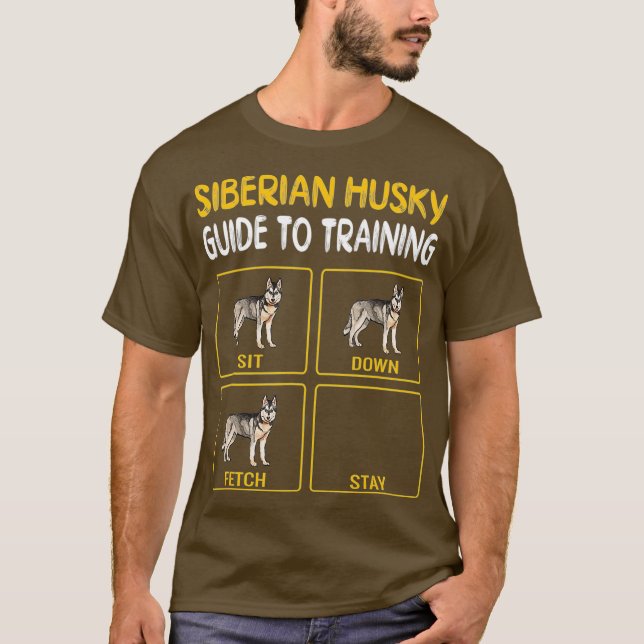 siberian husky Guide to Training Obedience T Shirt (Framsida)