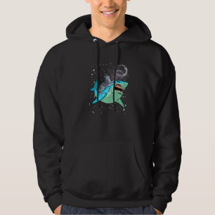 Siberian Husky Haj Jawsome Hund Rymdgalax Hoodie