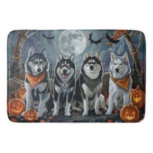 Siberian Husky Halloween Kuslig Badrumsmatta