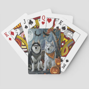 Siberian Husky Halloween Kuslig  Casinokort