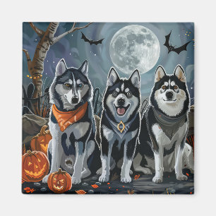 Siberian Husky Halloween Kuslig Magnet