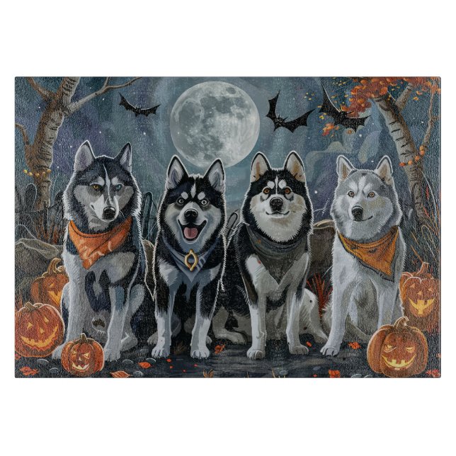 Siberian Husky Halloween Skräckinjagande (Framsidan)