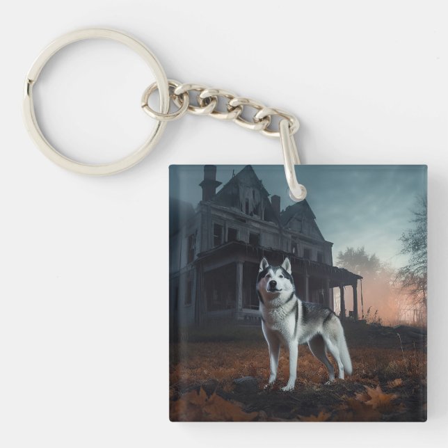 Siberian Husky Halloween Skräckinjagande (Framsidan)