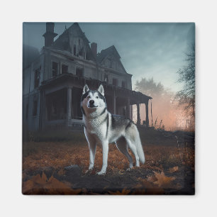 Siberian Husky Halloween Skräckinjagande Magnet