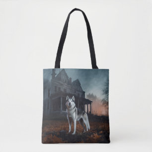 Siberian Husky Halloween Skräckinjagande Tygkasse