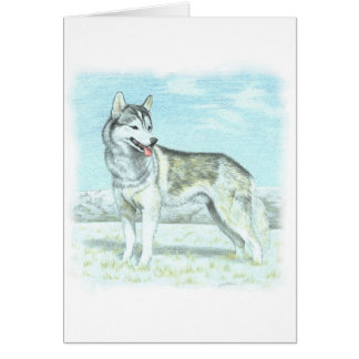 Siberian husky hälsningskort