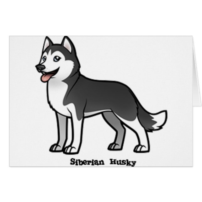 Siberian husky hälsningskort (Framsidan Horizontal)
