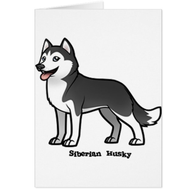 Siberian husky hälsningskort (Framsidan)