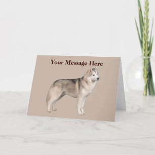 Siberian husky-hälsningskort helgkort