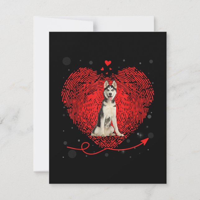 Siberian husky Heart Kärlek | Funny Valentine Gift Inbjudningar (Framsida)