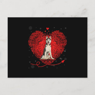 Siberian husky Heart Kärlek Funny Valentine Gift Vykort