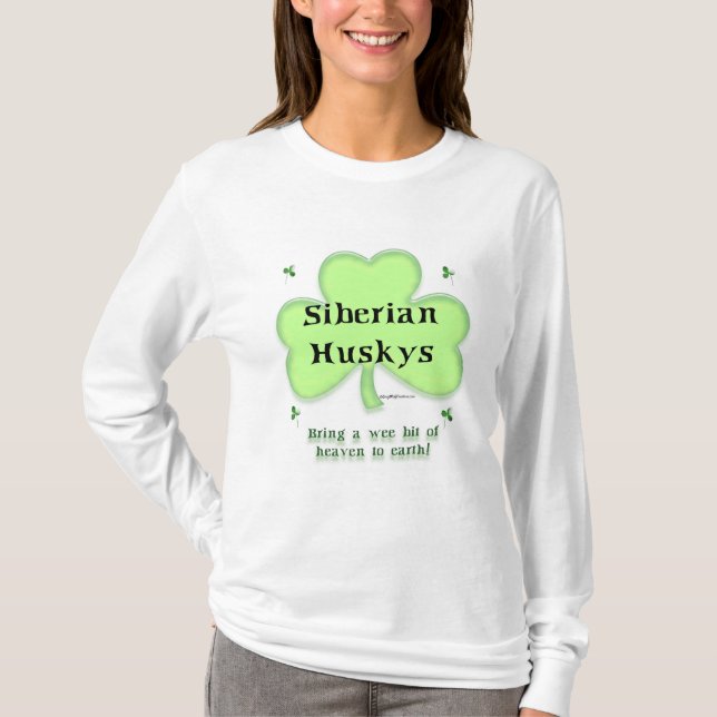 Siberian husky Heaven, Husky St. Patrick's day T Shirt (Framsida)