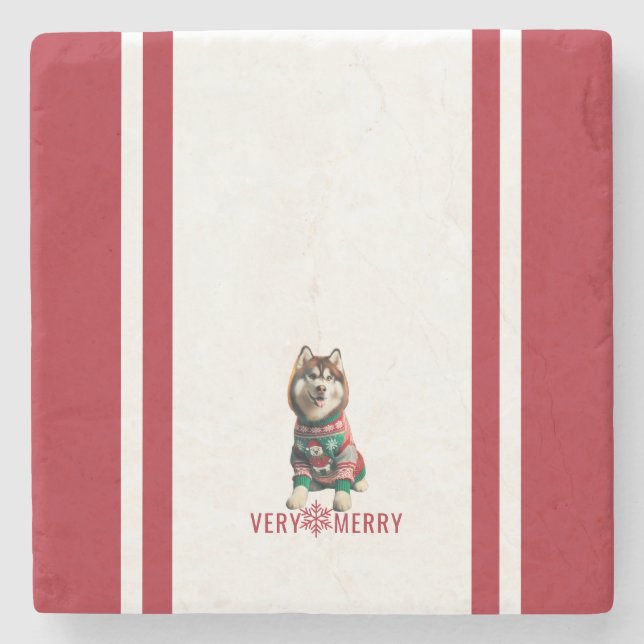 Siberian husky Helgdag Stenunderlägg (Framsidan)