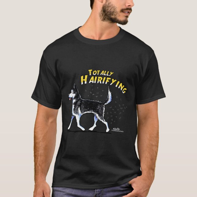 Siberian husky helt hairifierande t shirt (Framsida)