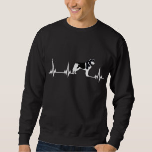 Siberian husky hjärtslag Gift för manar Women Boys Lång Ärmad Tröja