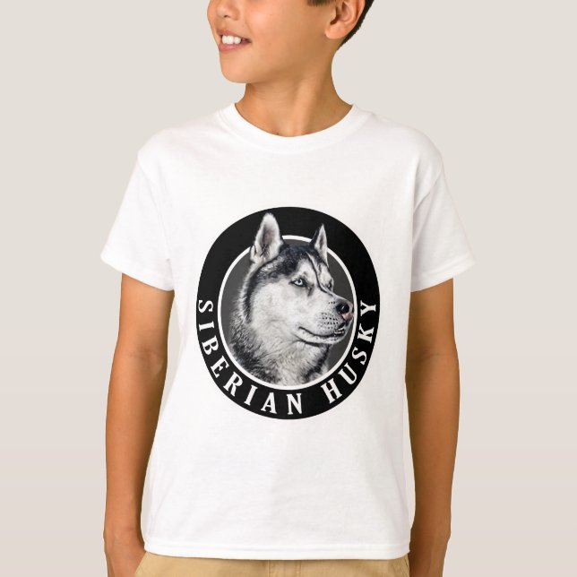 Siberian husky Hund 002 T Shirt (Framsida)