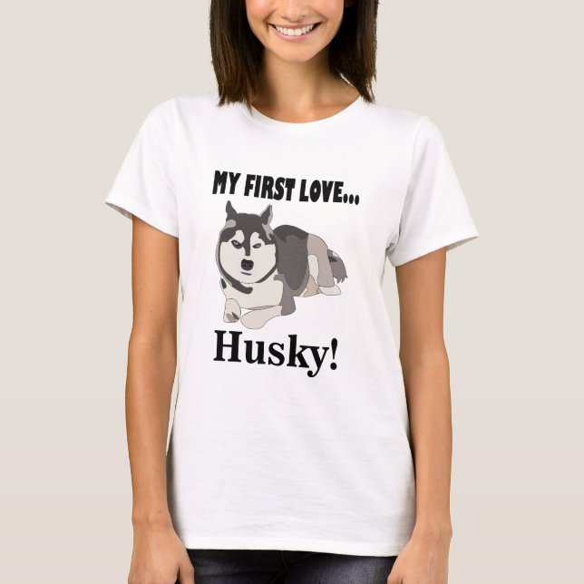 Siberian husky Hund älskare T Shirt (Framsida)
