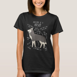 Siberian husky Hund Anatomy Grått Grått Pet Mamma T Shirt