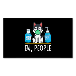 Siberian husky Hund Ansikte Mask Hand Sanitizer Magnetiska Visitkort
