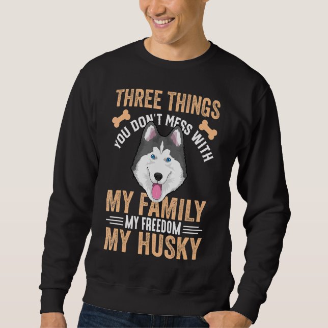 Siberian husky Hund Apparat för husky Owner Lång Ärmad Tröja (Framsida)