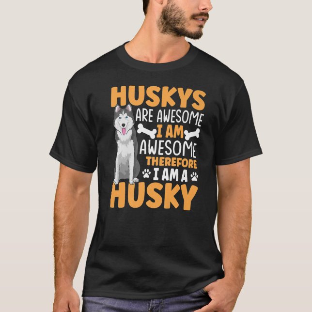Siberian husky Hund Apparat för husky Owner T Shirt (Framsida)